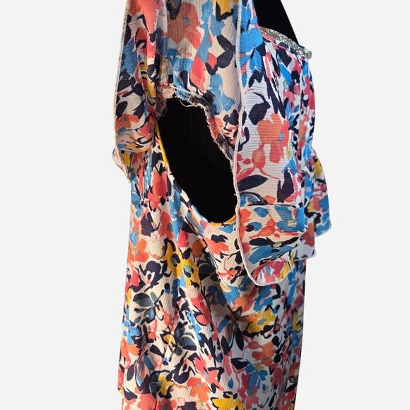 Juicy Couture multicolor floral ruffle blouse size medium - Picture 3 of 7